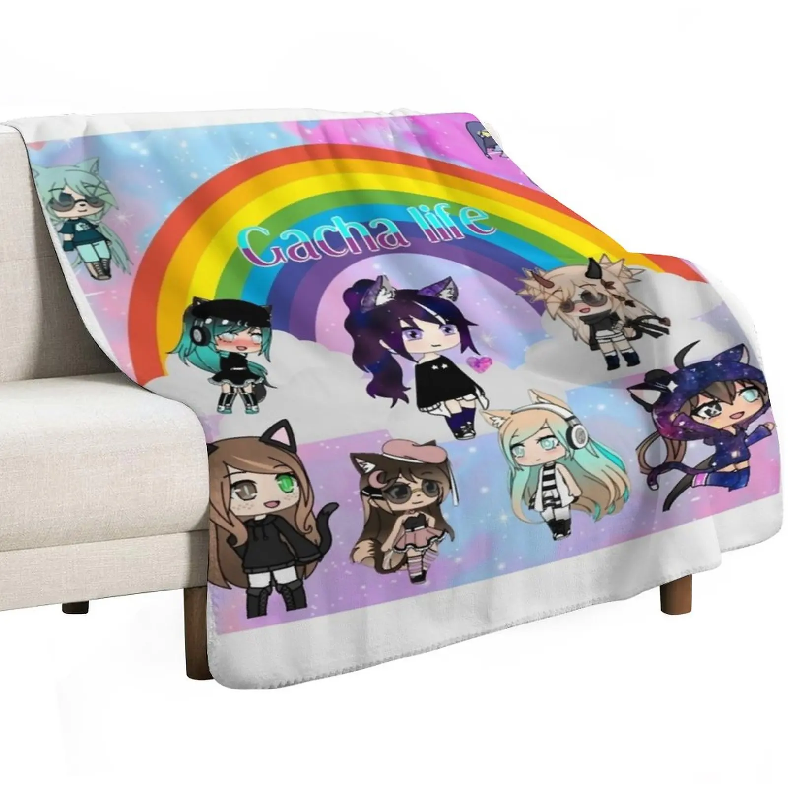 gacha life anime pack Sleeveless Top Throw Blanket warm for winter Polar Summer Beddings Weighted anime Retros Blankets