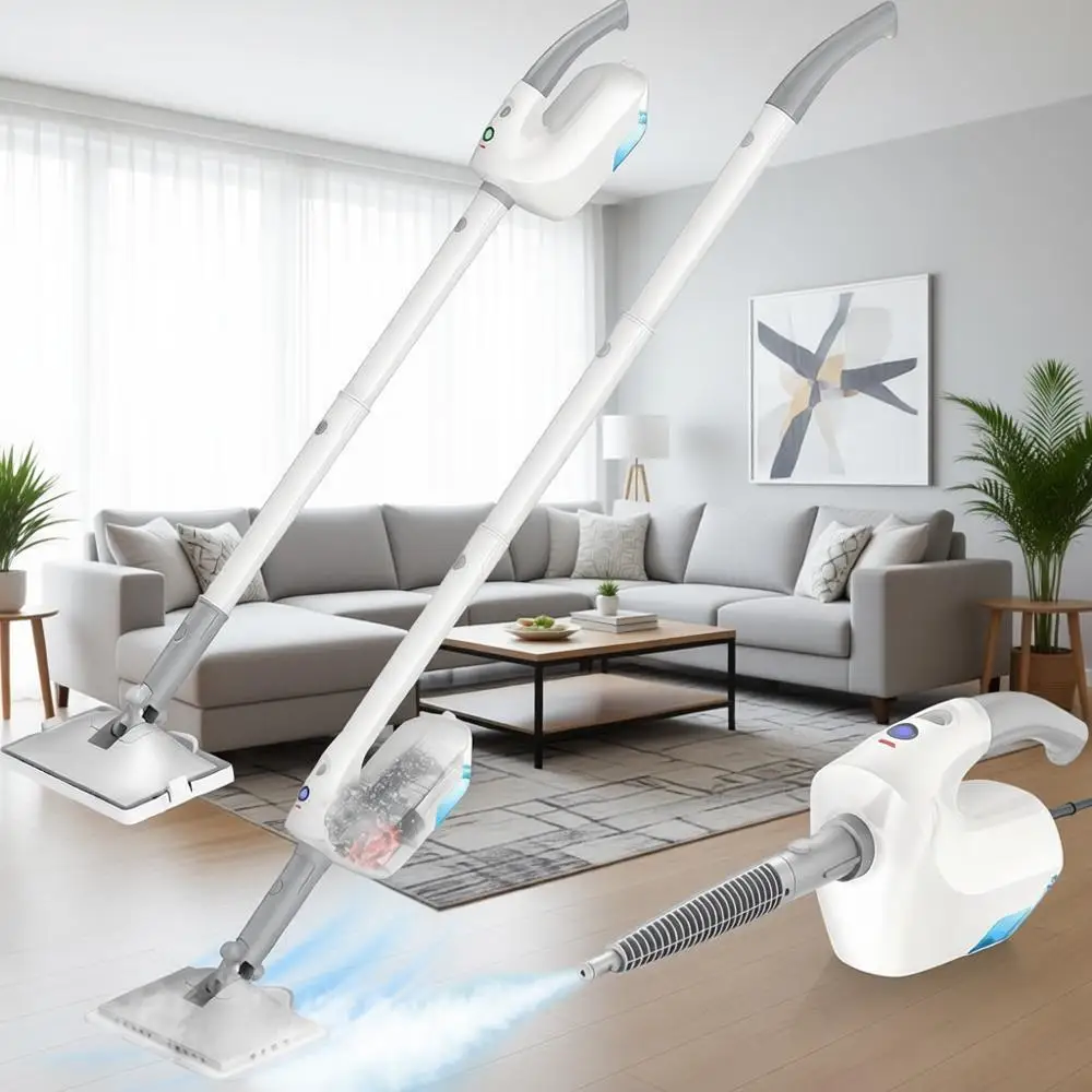

Steam Mop, Detachable Handheld Cleaner, Multi-Surface Steamer, 350ml Tank, 10s Heat-Up, 24ft Cord, 248°F, 1200W for Floors, Hard