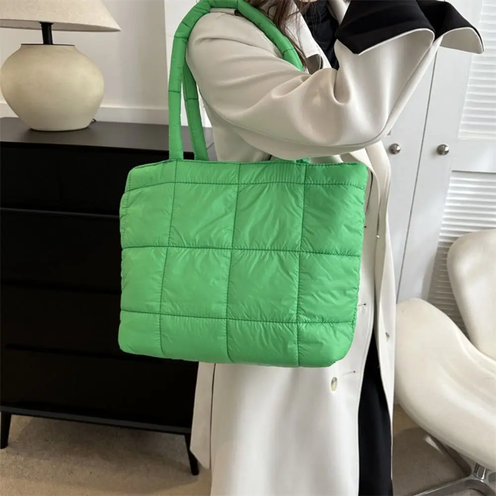 

Простая нейлоновая космическая хлопковая сумка с подкладкой, однотонная сумка-тоут с облаком, большая вместительная пышная сумка на плечо, женская