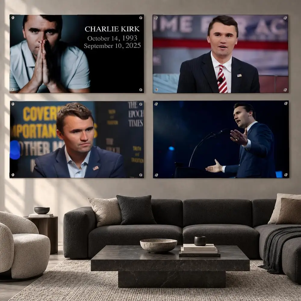 Political Commentator Charlie Kirk Flags Fabric Pennant Banner, Apt Wall Decor, Living Corner, Bedroom, Studio, E-sports Room