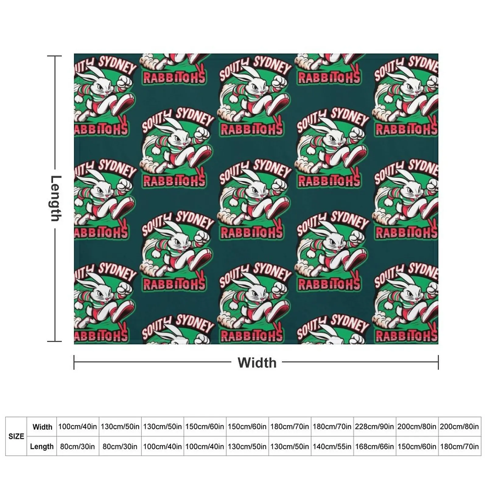 South Sydney Rabbitohs Active Throw Blanket Hair anime Blankets