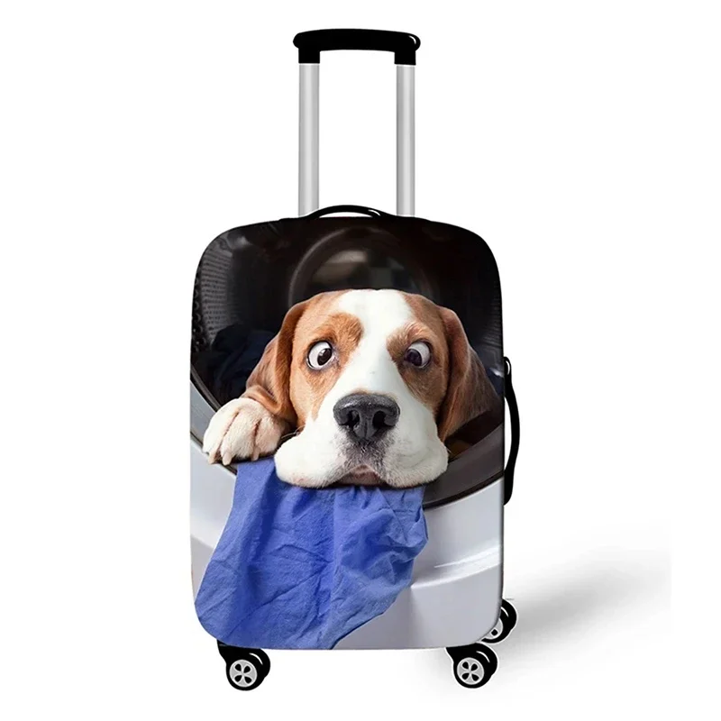 3D Pet Dog Pattern Travel Suitcase Dust Cover Luggage Protective Cover for 18-32 Inch Trolley Case Dust Cover Travel Accessories