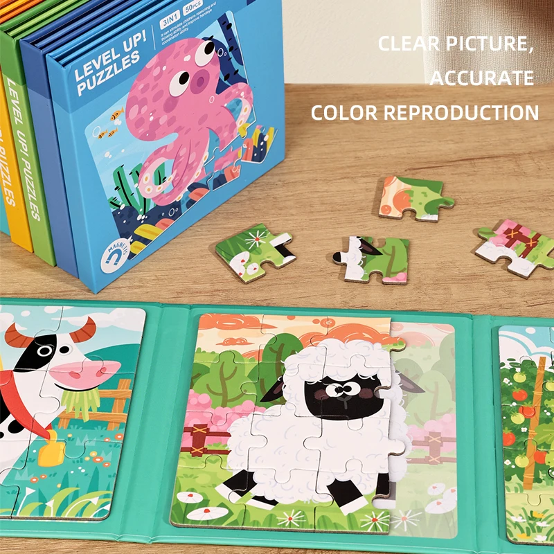 Nuovi bambini puzzle magnetico gioco bambino apprendimento precoce frutta animale traffico cognizione giocattolo educativo regalo per i bambini