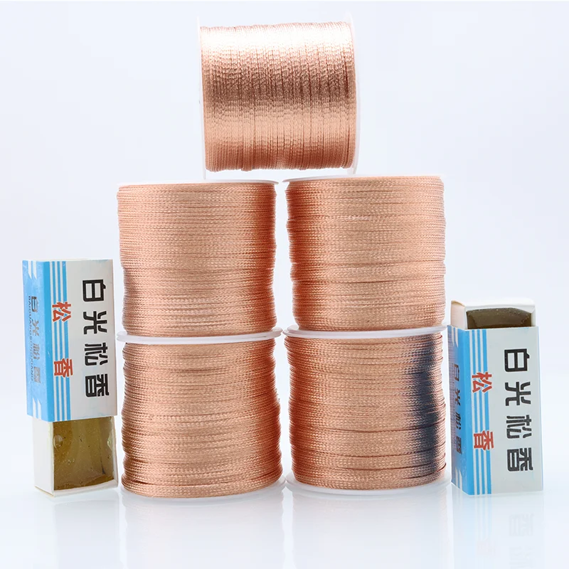 6/10/20m desoldering fio malha trança de cobre removedor de solda e fluxo de solda resina pasta livre de chumbo para placa pcb