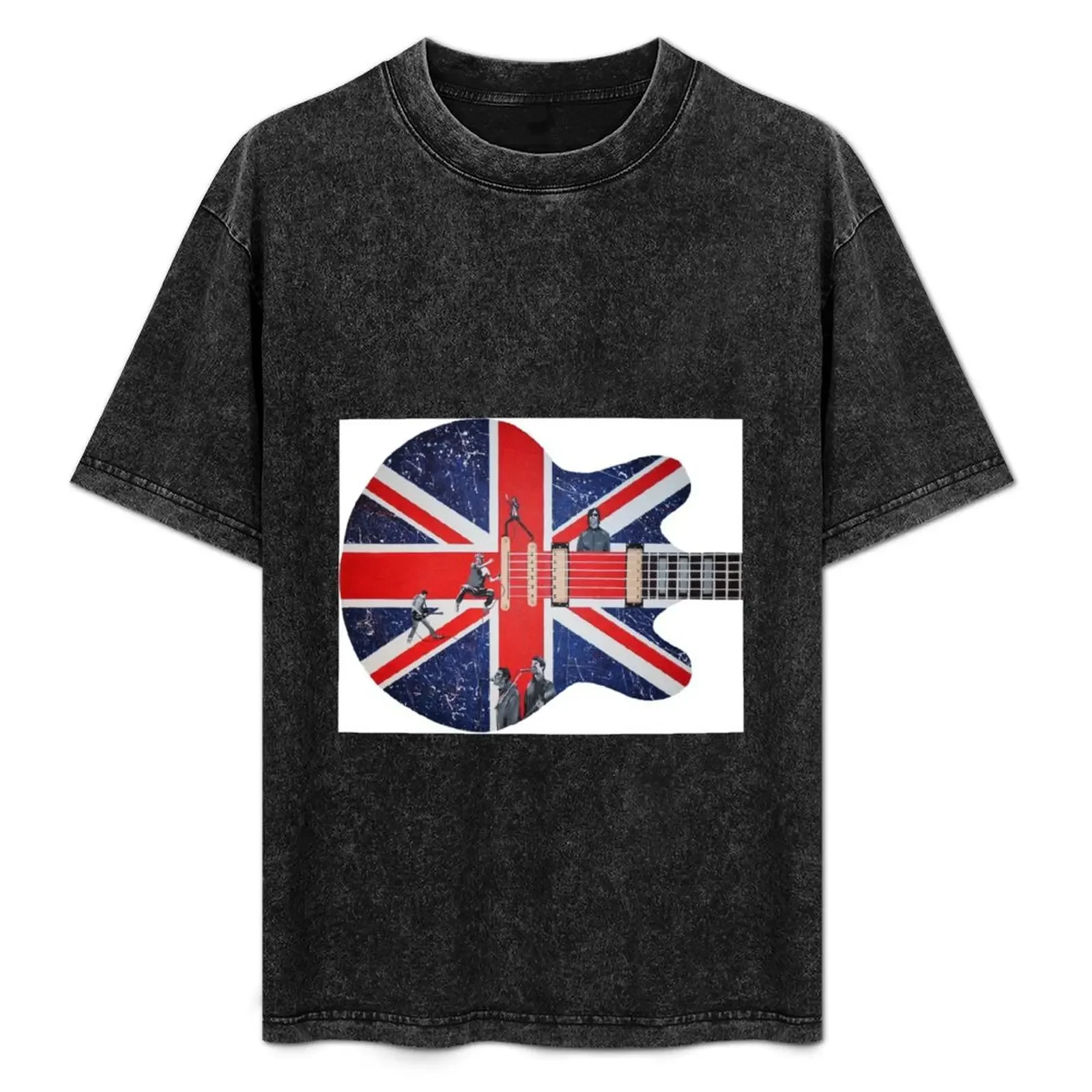 

Britpop Guitar T-Shirt sports fans vintage anime shirt blue archive vintage t shirt men