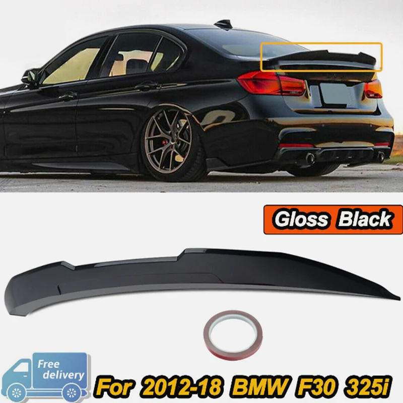 

For 12-19 BMW F30 3 Series M3 Rear Trunk Lid Spoiler Wing ABS Car Tailgate Flap Trim Decklid Lip Body Accessories