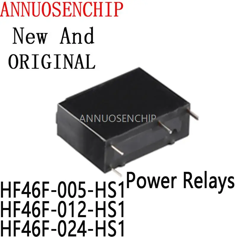 5PCS 30VDC Power Relays 5-HS1 12-HS1 24-HS1 5A 250VAC 4PIN 5V 12V 24V DC HF46F-005-HS1 HF46F-012-HS1 HF46F-024-HS1