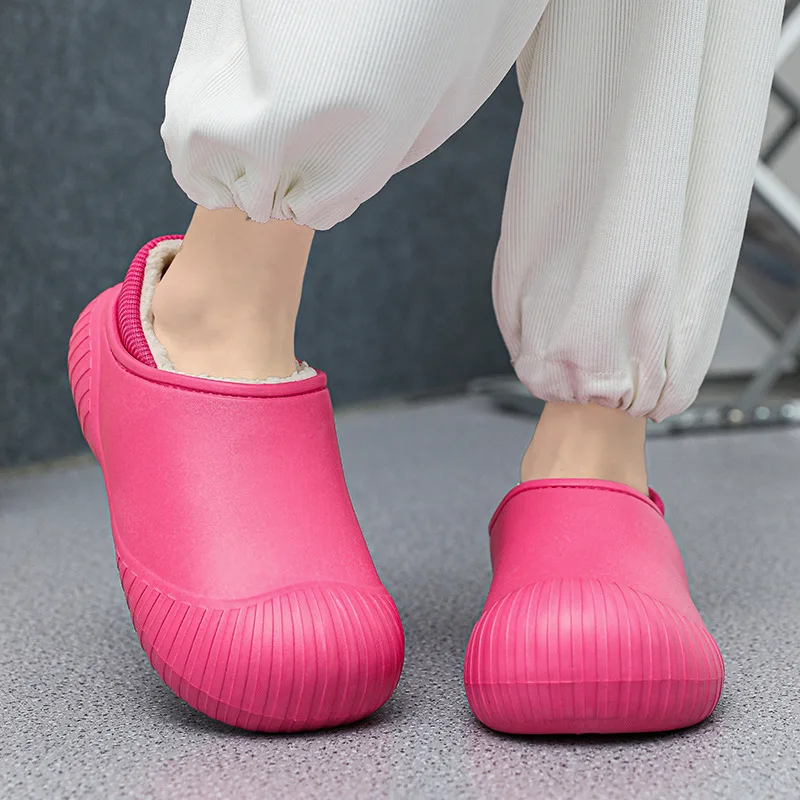 Household Autumn and Winter Anti-cold Warm Shoes Thick-soled Non-slip Waterproof Cotton Shoes Soft Elastic Comfortable Slippers