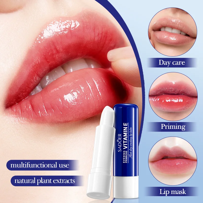 Evening Primrose Vitamin E Bálsamo labial antiagrietamiento Hidrata repara los labios secos