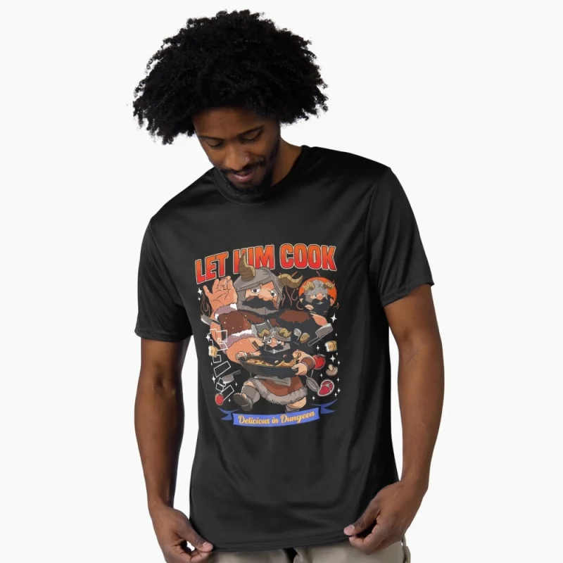 

Senshi Salt Bae Delicious in Dungeon Gift T-Shirt for RPG Gamer Dungeon Meshi Fantasy Adventurers Graphic clothes All size tops