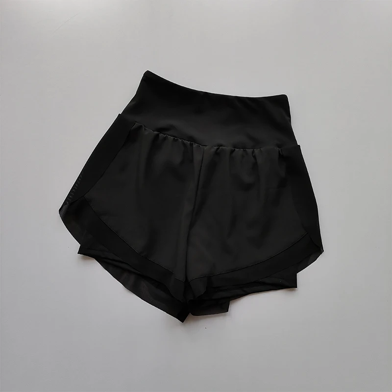Summer Women's Sports Shorts Mesh 2 In 1 Quick-dry Yoga Shorts Breathable Fitness Shorts High Waist Fitness Running Shorts