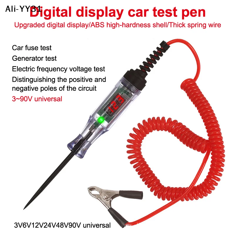 【R】1PC Digital Display Voltage Circuit Tester 6V 12V 24V Multifunction Car Diagnostic Probe Test Pen Auto Diagnostic Detector
