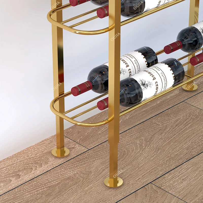 custom.Metal Bar Restaurant Iron/ Aluminium/ Stainless Display Shelf Wine Mounted Wine Rack Wall Steel Home Furniture Wine Cabin view 4