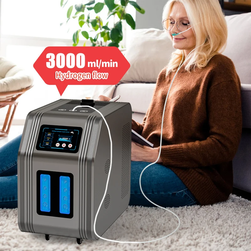 Factory Wholesale SPE PEM Water Electrolysis 3000ML Hydrogen Gas Inhaler Molecular Hydrogen Breathing Inhalation Machine
