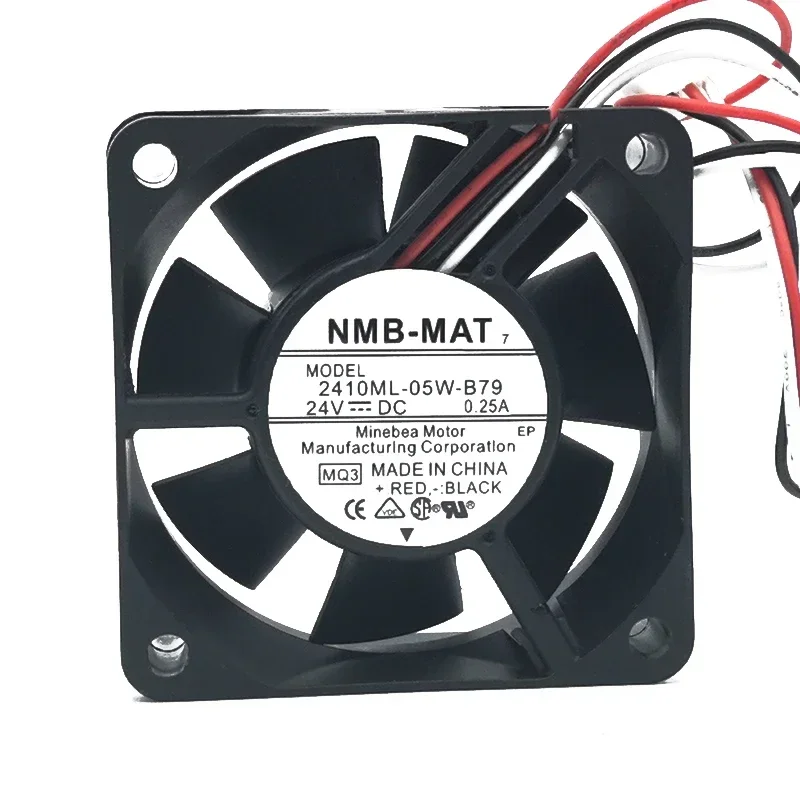 60*60*25MM NMB 2410ML-05W-B79 6025 24V 0.25A 6CM 3-wire, Fanuc alarm cooling fan