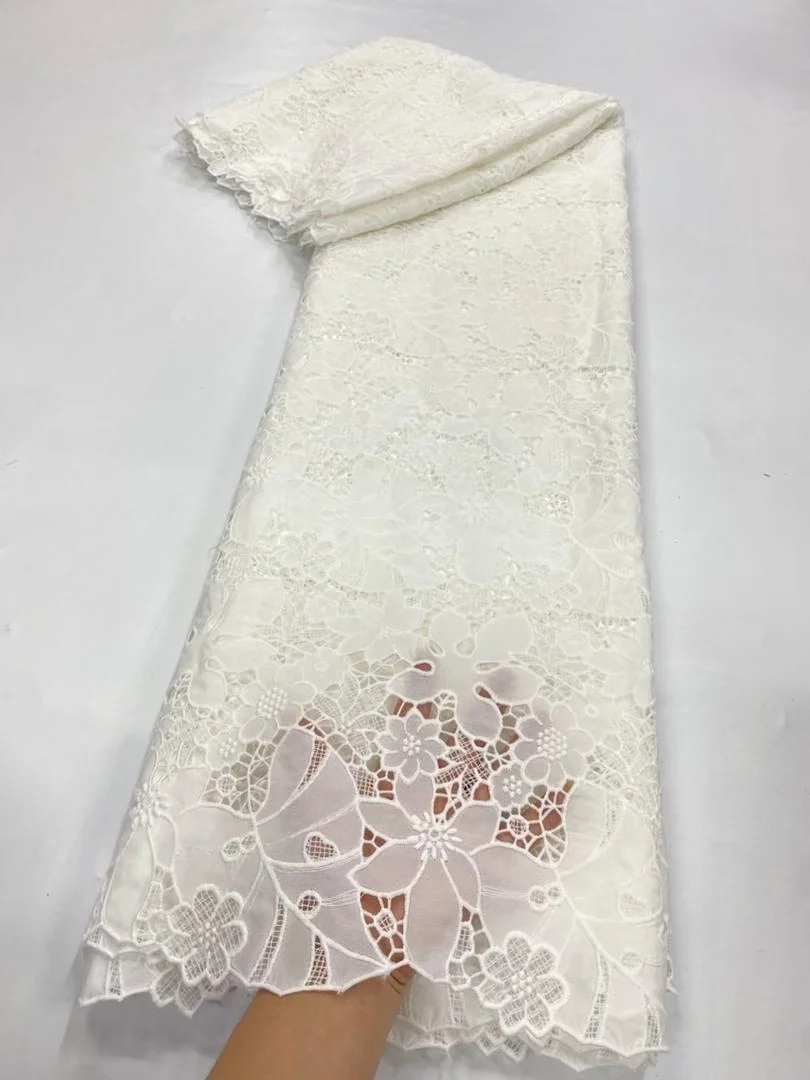 

Новинка 2023 года, африканская кружевная ткань, нигерийский тюль, вышитый свадебный материал, мягкий хлопок, дамасский материал для свадебных платьев, 5 ярдов