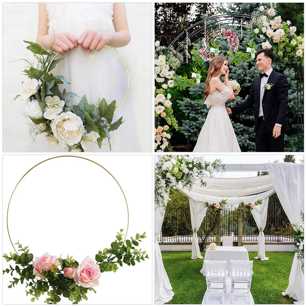 

2pcs Metal Dream Catcher Wind Bell Rings Gold Diy Craft Frames For Home Decor Wreath Making Tassel Garland Plant Hook