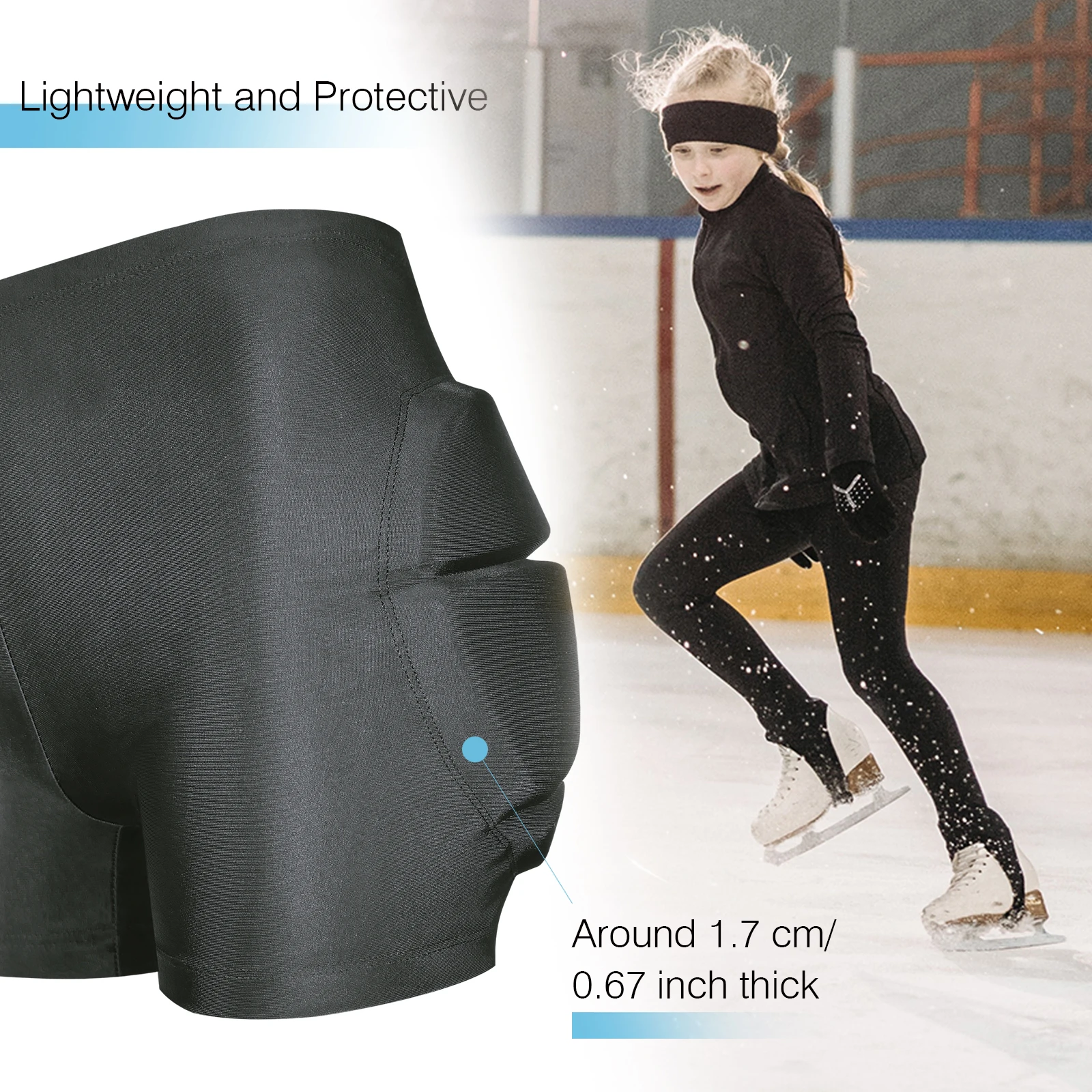 AVIVOR Protective Shorts with 3D Padding for Kids Shielding Hips Buttocks and Tailbone During Snowboarding Skating Skiing