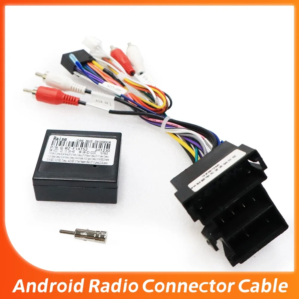 Decodificador Canbus para radio de coche Android para Fiat-Doblo, adaptador de cableado, cable de alimentación de 16 pines para cableado.