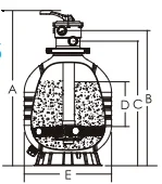 Оборудование для бассейна для MFS SIDE MOUNT PIPE SAND FILTER