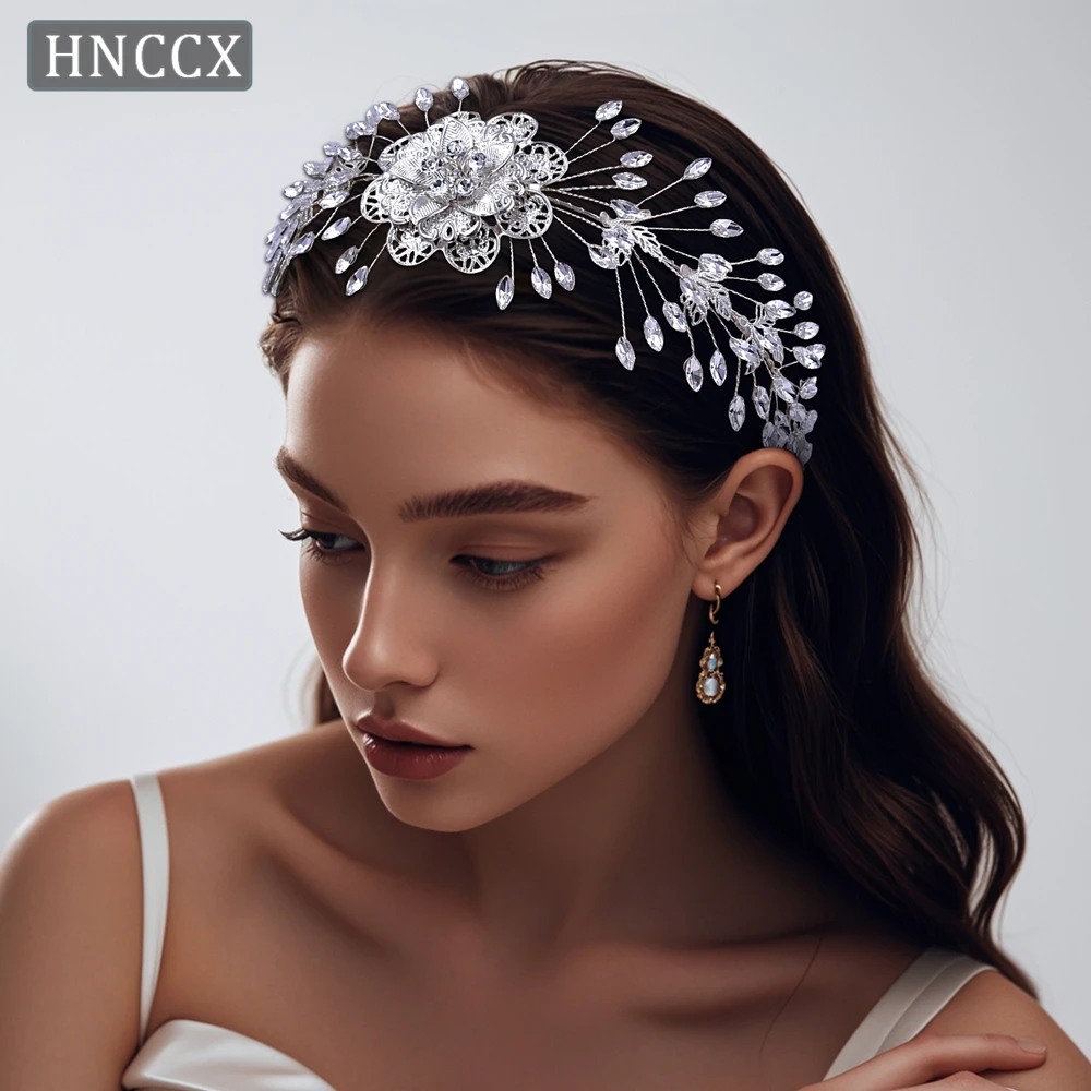 

YouLaPan Vintage Bridal Wedding Rhinestone Headband Handmade Alloy Flower Exquisite Women's Banquet Party Hair Accessories HP553