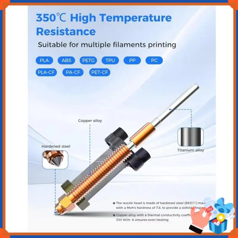 

Compact Nozzle For K2 PLUS K2 PLUS Hot End Kit Nozzle 350°C High Temperature 3D Printer Accessories For K2P