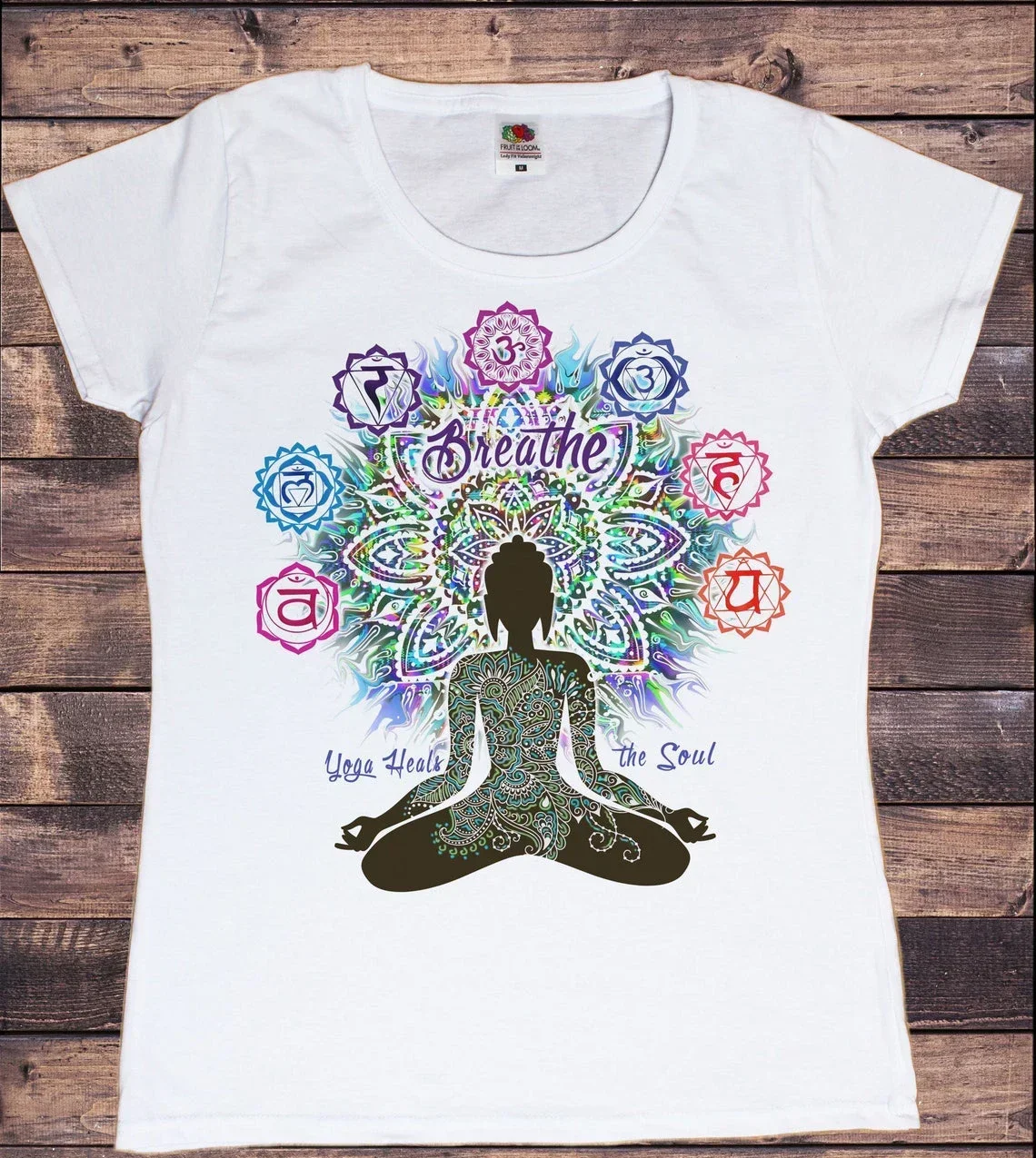 Rainbow Beautiful Mandala Graphic Print Tshirts Women T Shirt Femme Cool Casual White Short Sleeve T-Shirt Female Tops