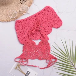 Hand-crocheted Beach Resort Small Fresh Openwork Shorts Lace-up Small Girl Split Swimsuit