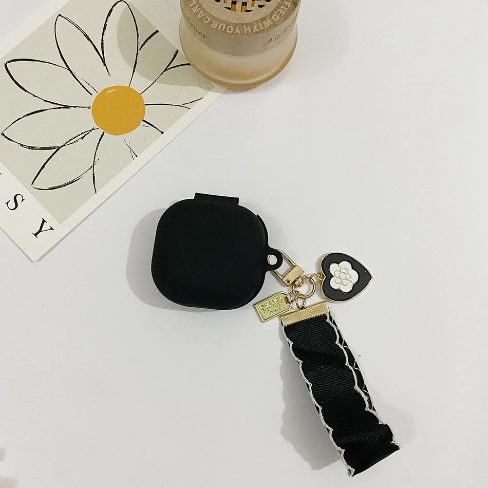 For Anker Soundcore R50i / P20i Case Fashion Flower Canvas Keychain Pendant Silicone Protector Earphone Cover for Soundcore P20i