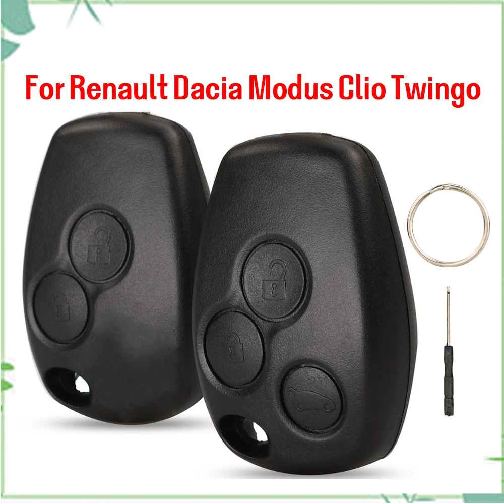 Jingyuqin New 2/3 Buttons Car Key Shell Remote Cover Case Blank Fob For Renault Dacia Modus Clio 3 Twingo Kangoo 2 No blade