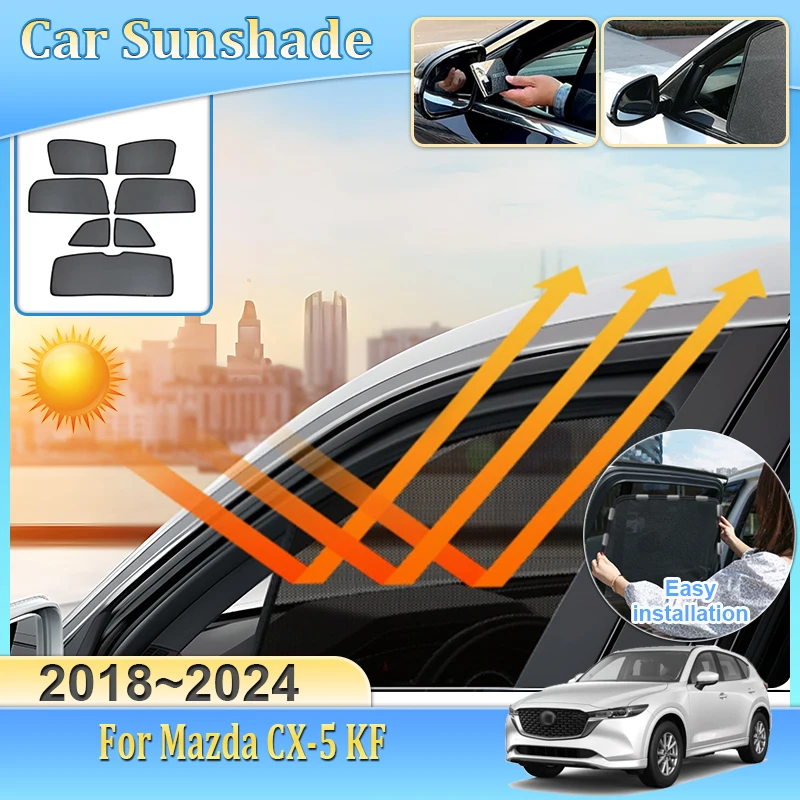 

Для Mazda CX-5 KF MK2 2018 2019 2020 2021 2022 2023 2024 Автомобильный магнитный солнцезащитный козырек с защитой от УФ-лучей, сетчатый солнцезащитный козырек, автоаксессуары