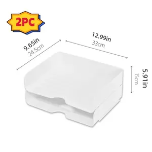Multi-Use Simple Style StorDy Storage Box, Desktop File, Document Tray Organizer, Horizontal A4 Size, Stackable, 2 Pcs 12 Main Sales Caixa File - №9