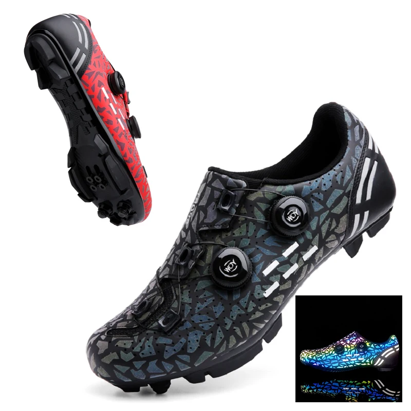 Cycling MTB Shoes Flat Pedal Bicycle Shoes Mountain Cycling Shoes Self Lock Clip Cleat Shoes Spd Speed Bike Footwear Men