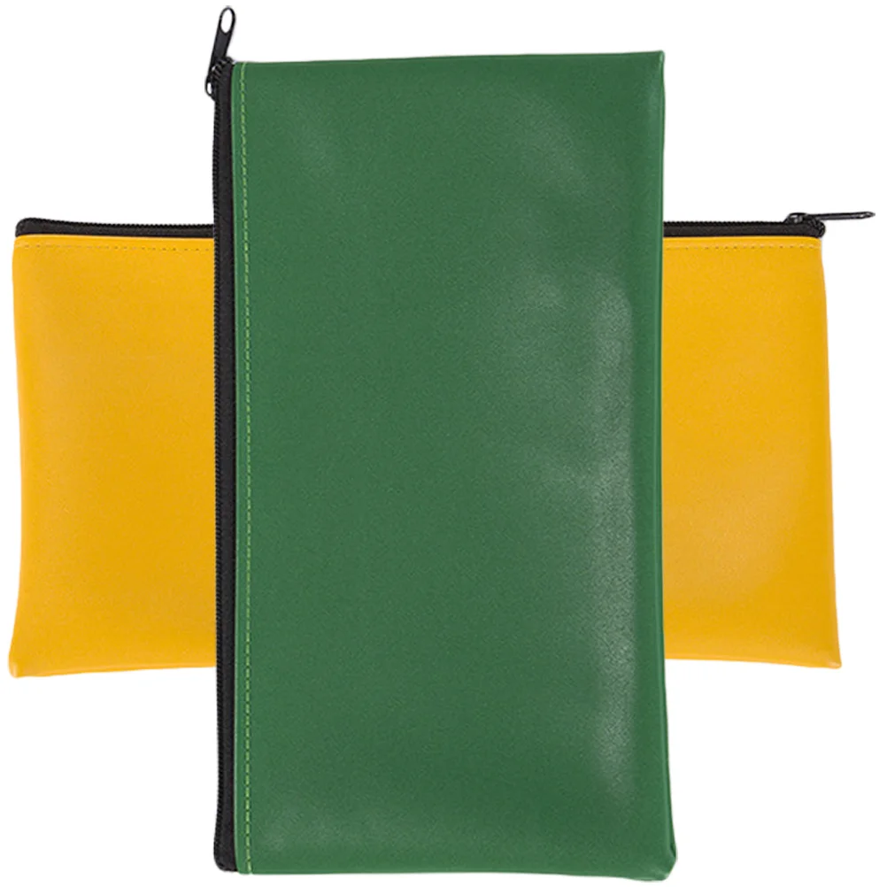 

2Pcs Waterproof File Organizer Document Bags Portable Zippered Cash Pouches Large Capacity Safe Storage for Business