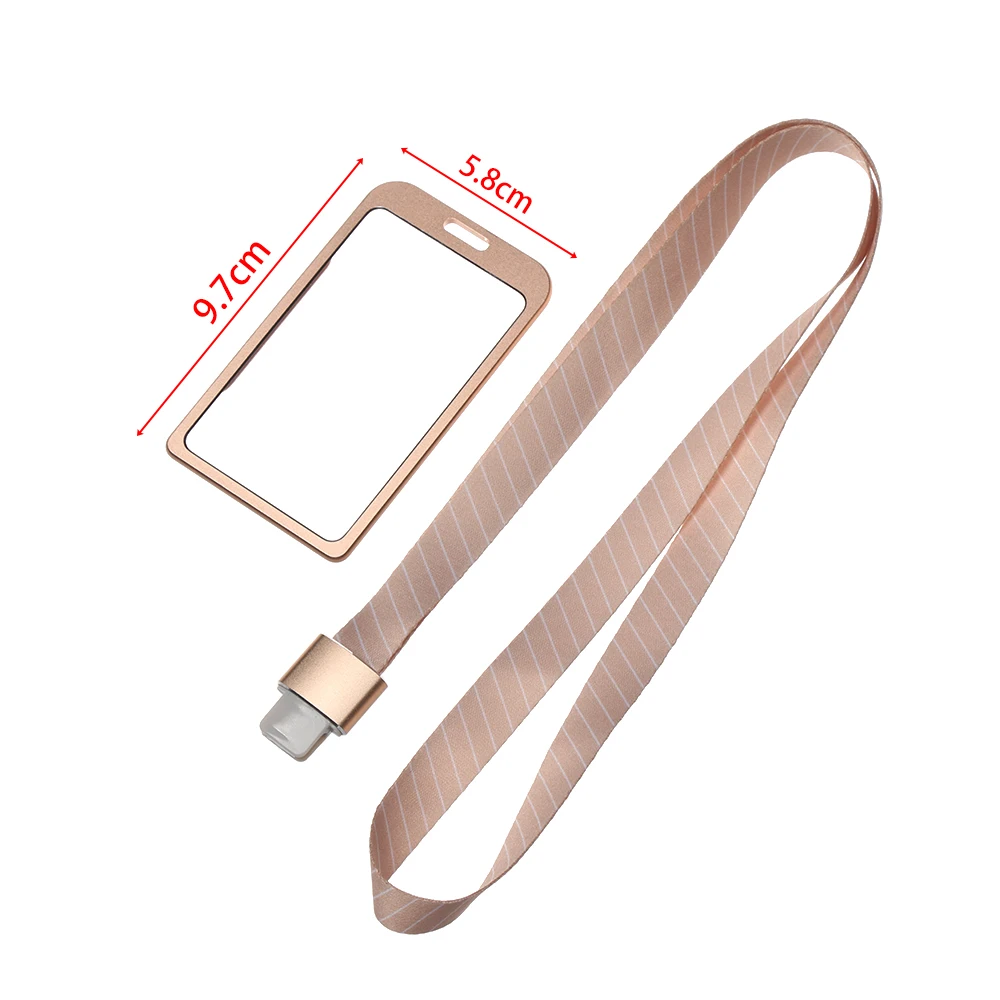 Aluminum Alloy Waterproof with Lanyards Badge Holder School Office Supplies Credit Card Holder ID Card Case