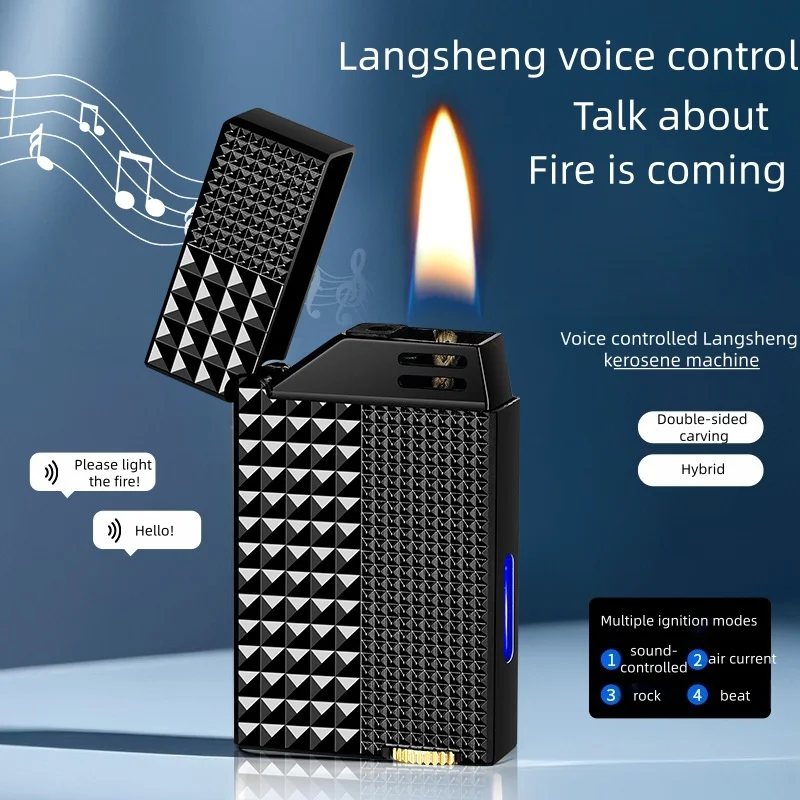 

Intelligent Voice Controlled Lighter Metal Material Multiple Ignition Methods Type-C Charging Men's Light Luxury Lighter