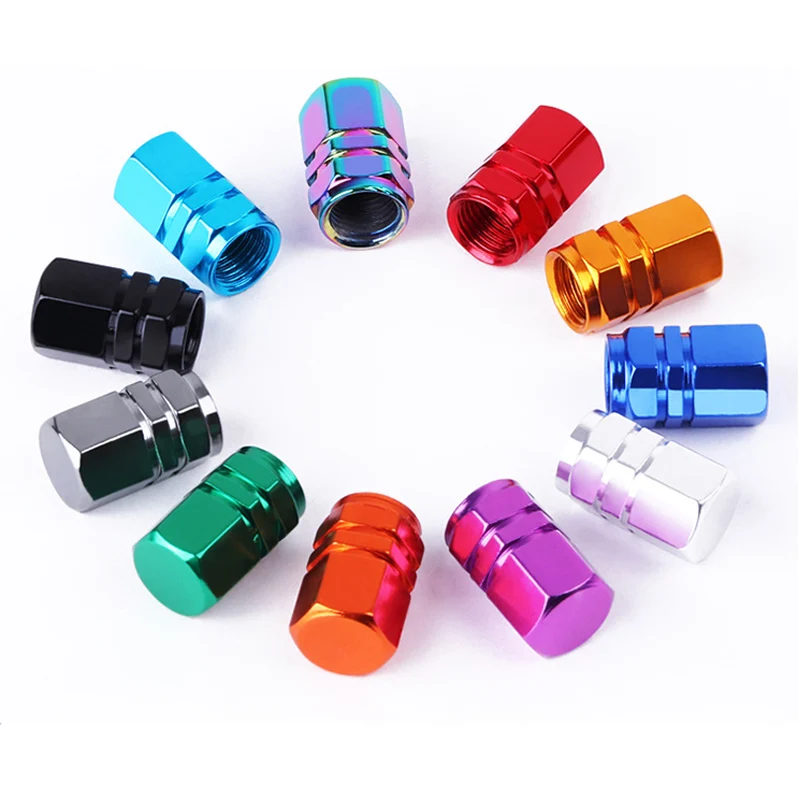 4Pcs Aluminum Alloy Car Wheel Tire Valve Caps Tyre Rim Stem Covers Airdust Waterproof For Automobiles Motorcycles Accessories