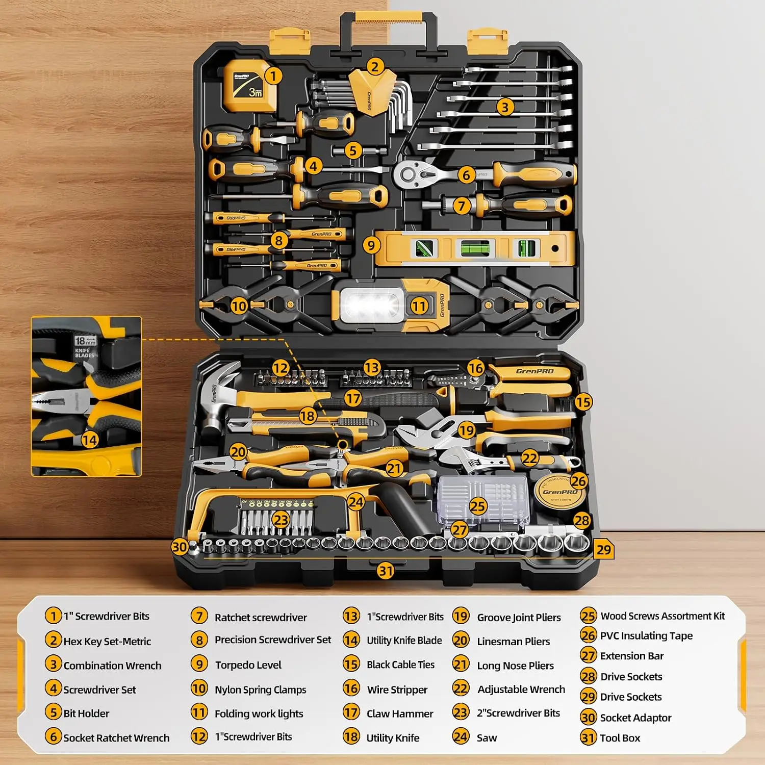 239PCS Tool Set Kit for Home, Automotive, Motorcycle Car Tool Kits, Portable Plastic Mechanics Tool Box with Organizers Storage Case for Men Women All Purpose