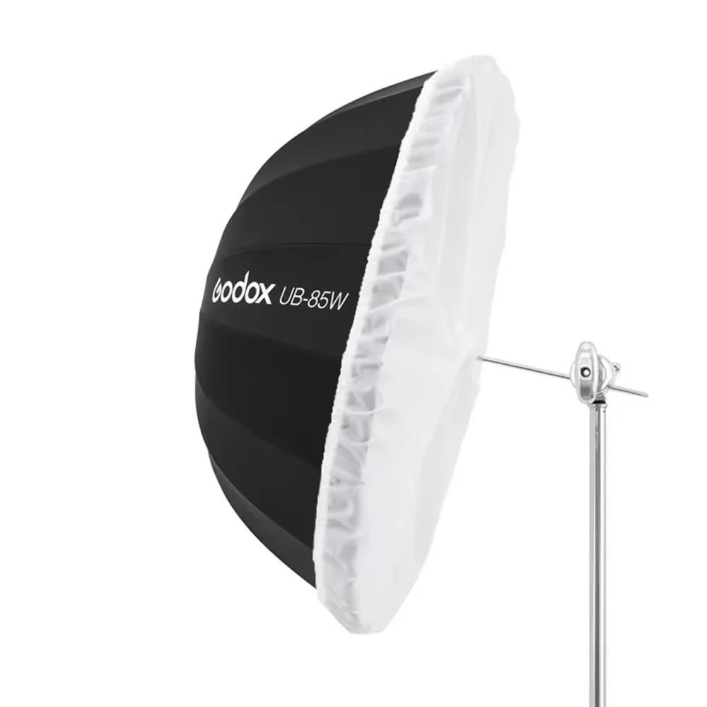Godox UB-165W 65in 165cm Parabolische Zwart-Witte Reflecterende Paraplu Studio Lichtparaplu met Zwart-Zilveren Diffusorhoesdoek