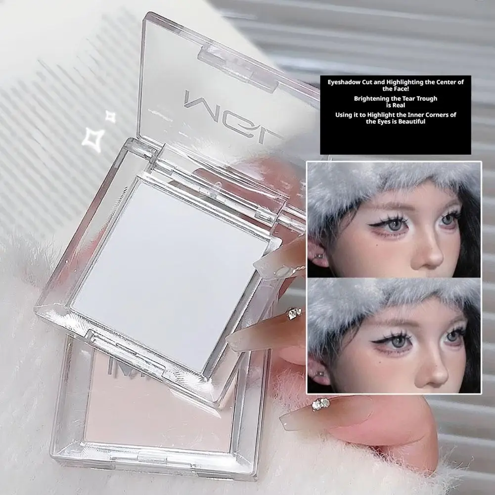 Matte Highlighter Powder Eyeshadow Palette White Long Lasting Natural 3D Brightening Eye Makeup Palette Brighten Face High Gloss