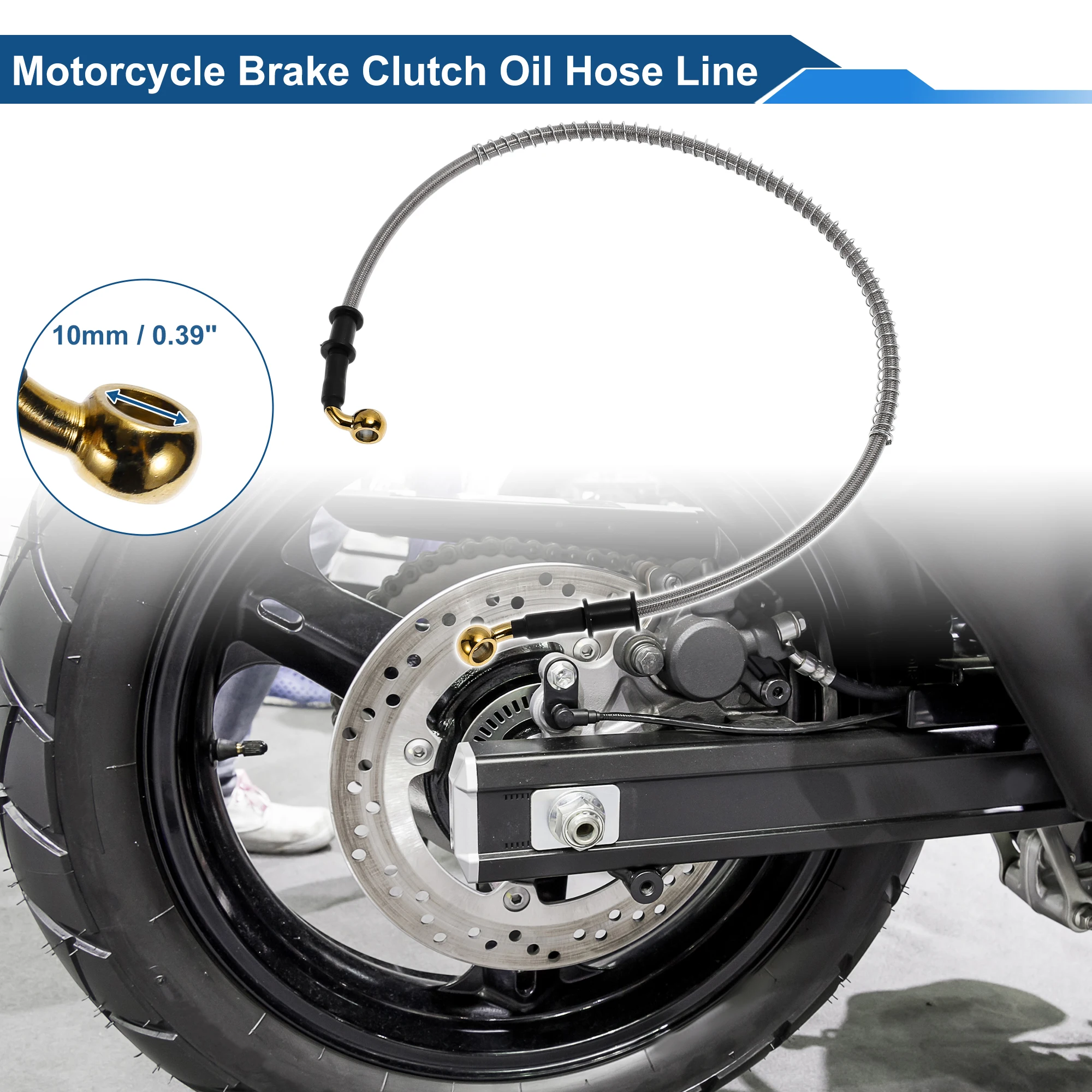 UXCELL 70cm Motorcycle Brake Clutch Oil Hose Line Silver Tone 1 Pc