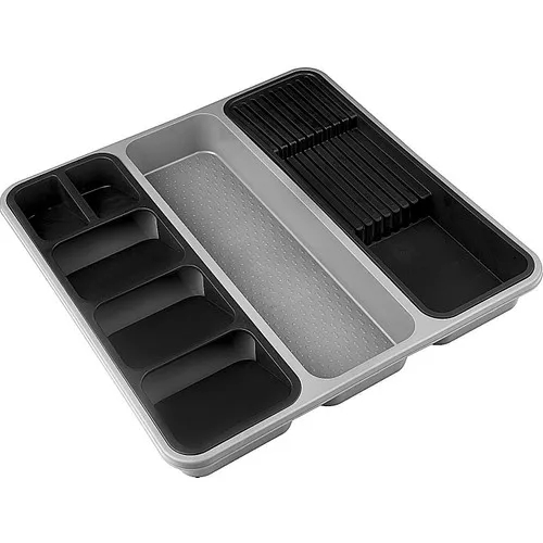 Miazze Inside Drawer Regulator Organizer The Spoon Holder Cutlery Gray