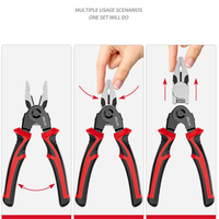 Delixi 5 In 1 Multifunctional Pliers Set Wire Plier Vise Stripping Pliers Electrician Wire Cutters Crimping Work Tool Hand Tools