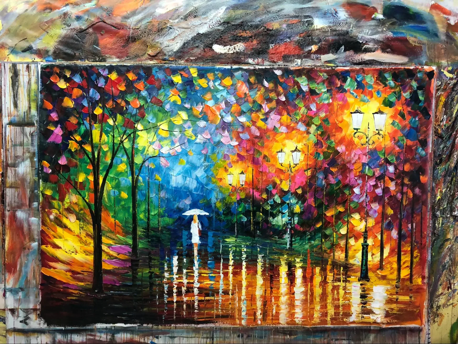 جماليات حديثة مجردة جدار الفن ، ورقة ملونة ، شجرة ، HD ، النفط على قماش ، الملصقات والمطبوعات ، المنزل ، غرفة نوم ، غرفة المعيشة ، هدية الديكور