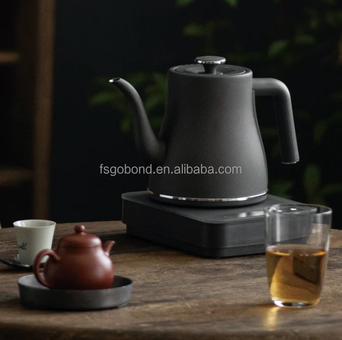 Luxury Wood Pure Titanium Intelligent Water Addition Digital Temperature Control Antibacterial Goose Neck Electric Kettle