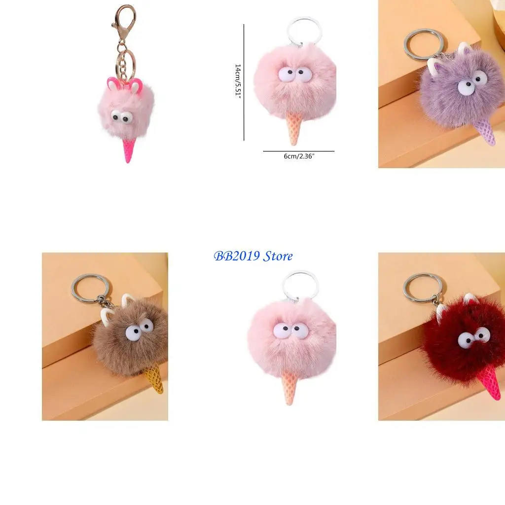 

Q0KB Mini Ice Cream Keychain Women Girl Purse Charms for Handbag Decors Accessories