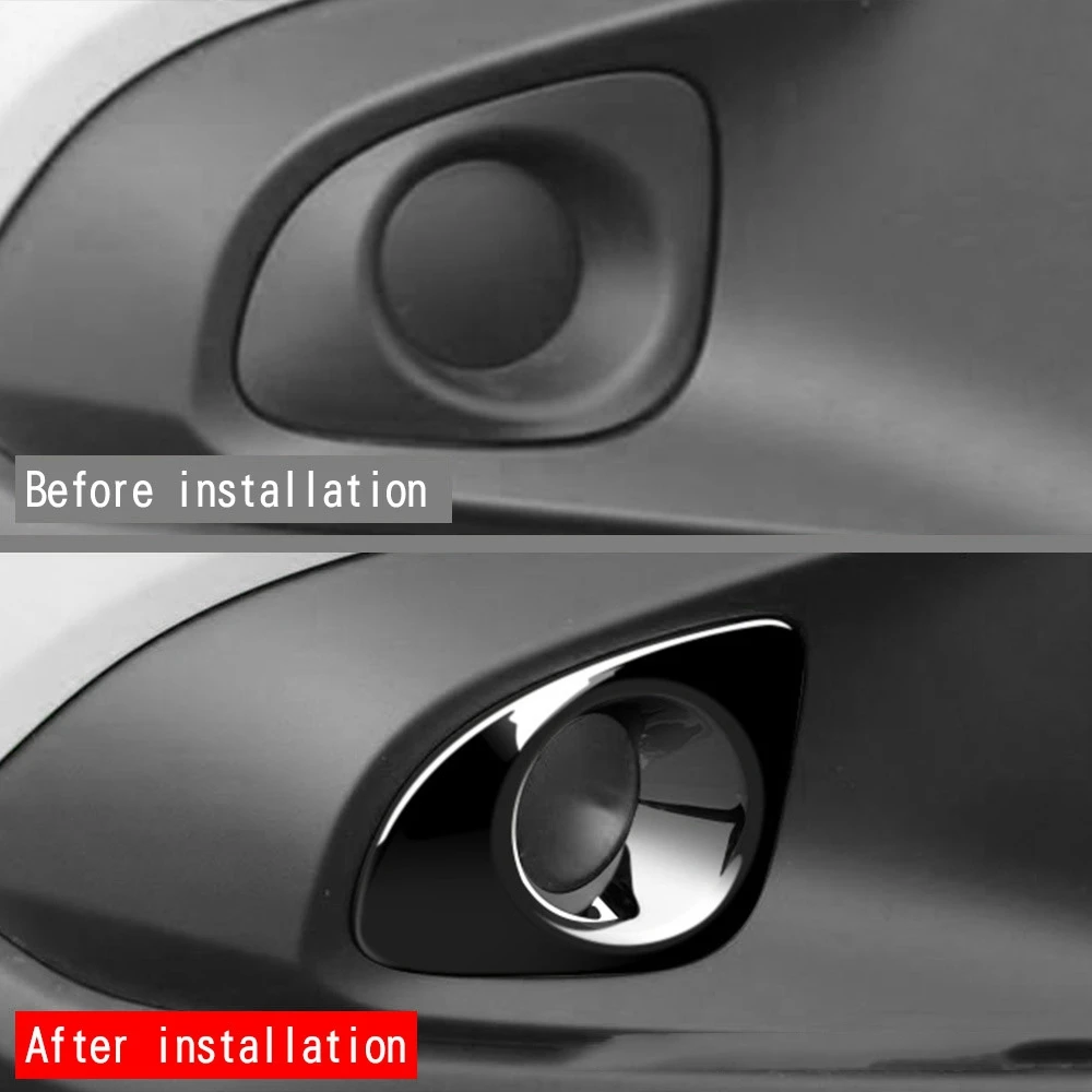 For Toyota Corolla Cross 2021 2022 Glossy Black Front Fog Light Lamp Cover Trim Foglight Bezel Decoration Frame image 5