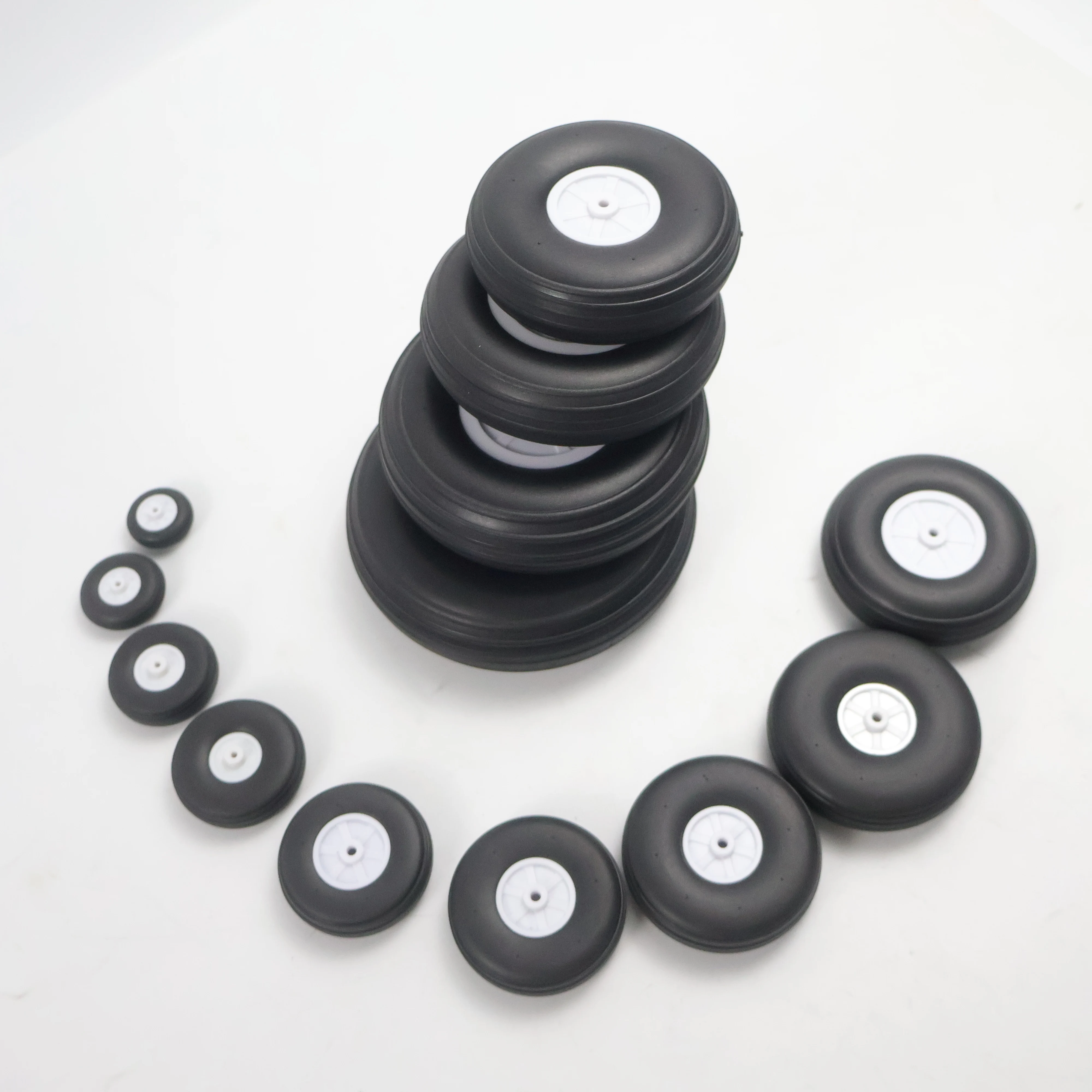 2PCS PU Rubber Wheel High Elastic  Rc Fixed-Wing Airplane Model DIY Tires Diameter 1/1.5/2/2.25/2.5/2.75/3.0/3.5/4/4.5/5 inch 