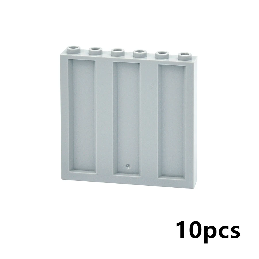 10Pcs Moc Building Block 23405 Panel Wall 1x6x5 Corrugated Thick Wall Compatible Brands Assembles Particles Fence Street View