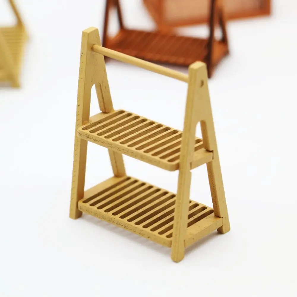 Double Layer Dollhouse Miniature New 43*24*57mm 2 Colors Flower Stand Accessory Dollhouse Decoration